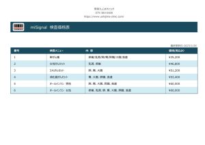 miSignal　価格表のサムネイル